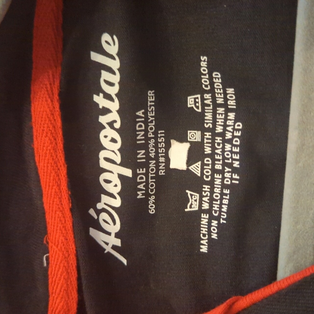NWT Aeropostale Black Button Up Hooded Baseball Jersey - Picture 6 of 8